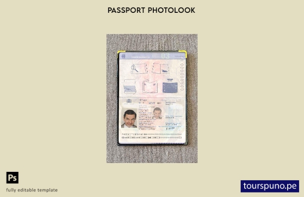 Plantilla de apariencia de foto de pasaporte de Georgia lista para imprimir